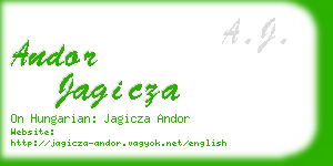 andor jagicza business card